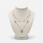 Celestial Layered Coin Necklace – Elegant Gold Layered Necklace for Women