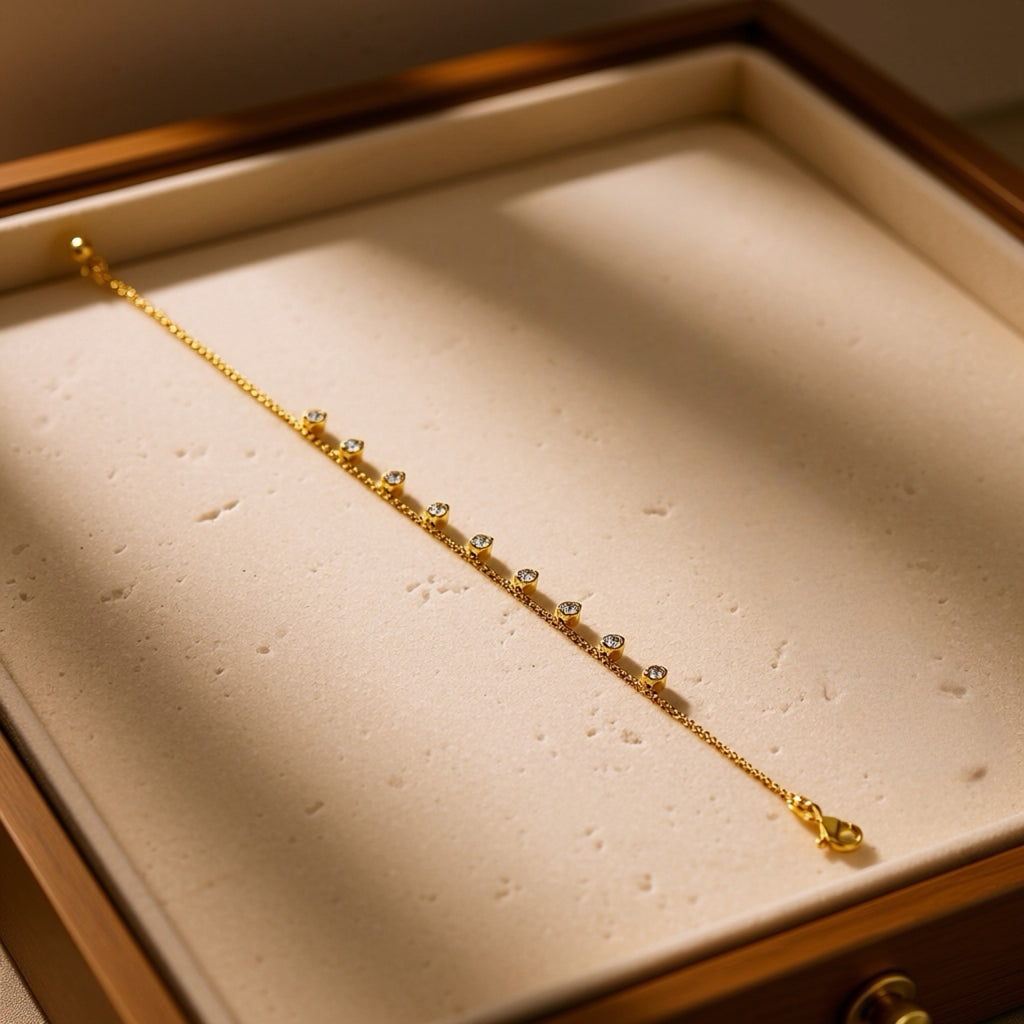 Crystal Drop Bracelet – Elegant Gold Crystal Bracelet for Women
