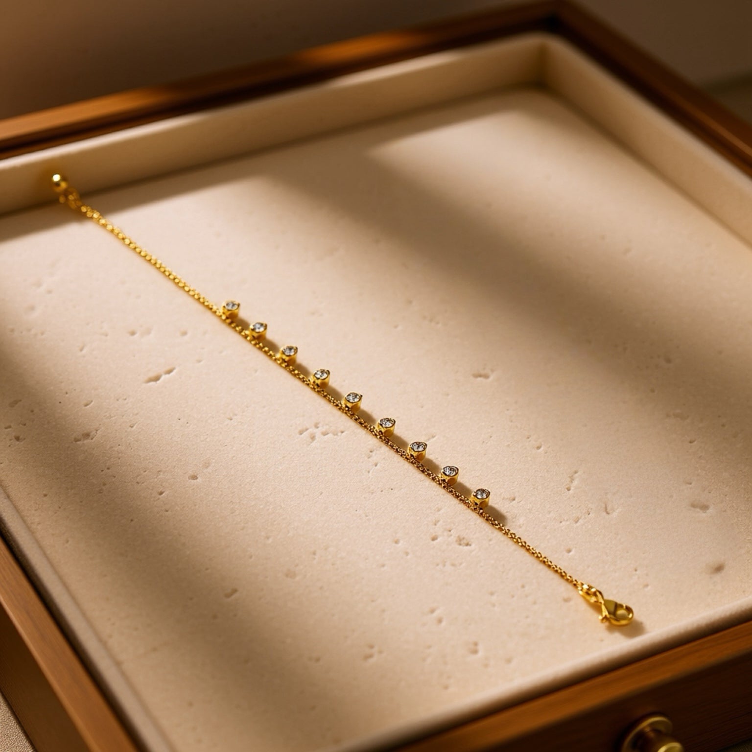Crystal Drop Bracelet – Elegant Gold Crystal Bracelet for Women