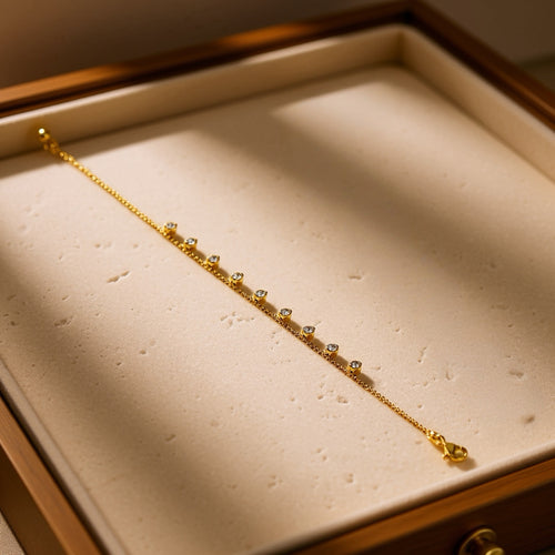 Crystal Drop Bracelet – Elegant Gold Crystal Bracelet for Women