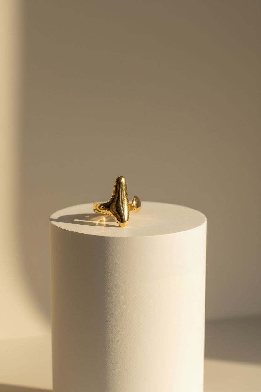 Dual Shape Modern Ring – Elegant Gold Ring for Women