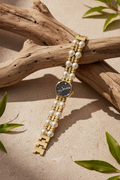 Midnight Pearl Watch – Elegant Black Gold Watch for Women