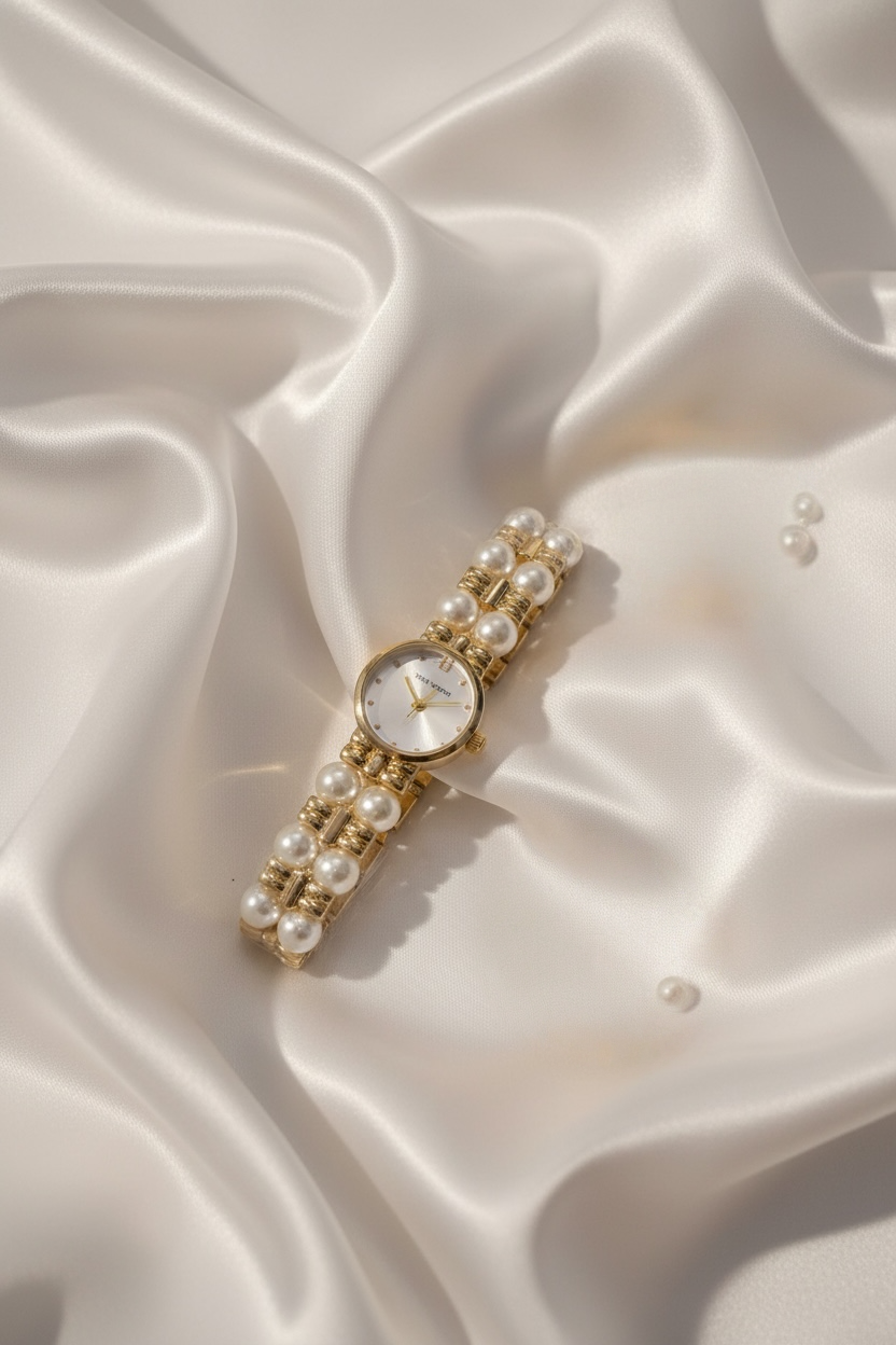 Golden Pearl Watch – Elegant Gold Watch for Women