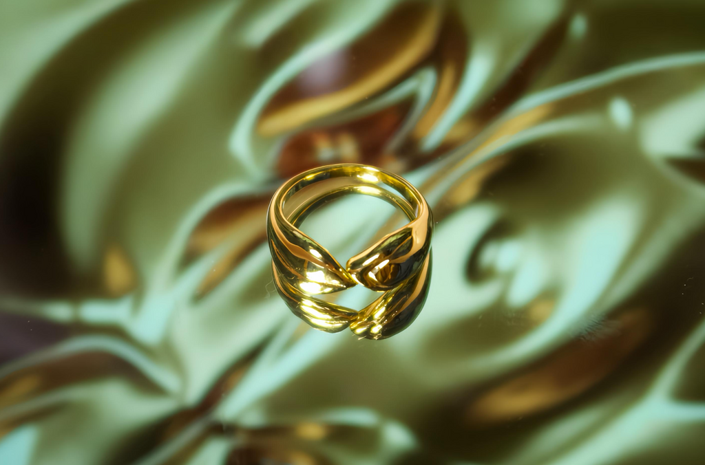 Twin Dome Luxe Ring – Elegant Double Dome Statement Ring