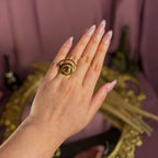 Modern Spiral Luxe Ring – Elegant Gold Minimal Ring for Women