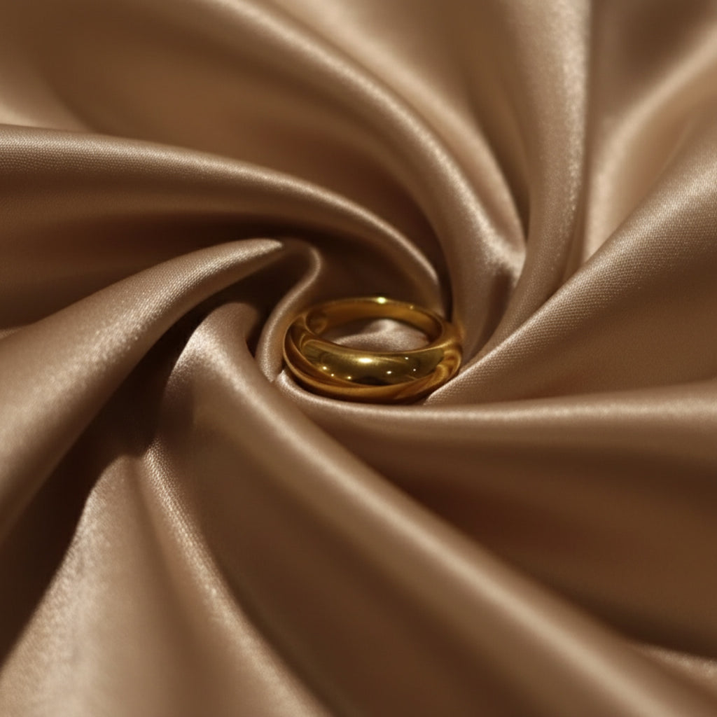 Minimal Dome Ring – Sleek Gold Dome Statement Ring for Women