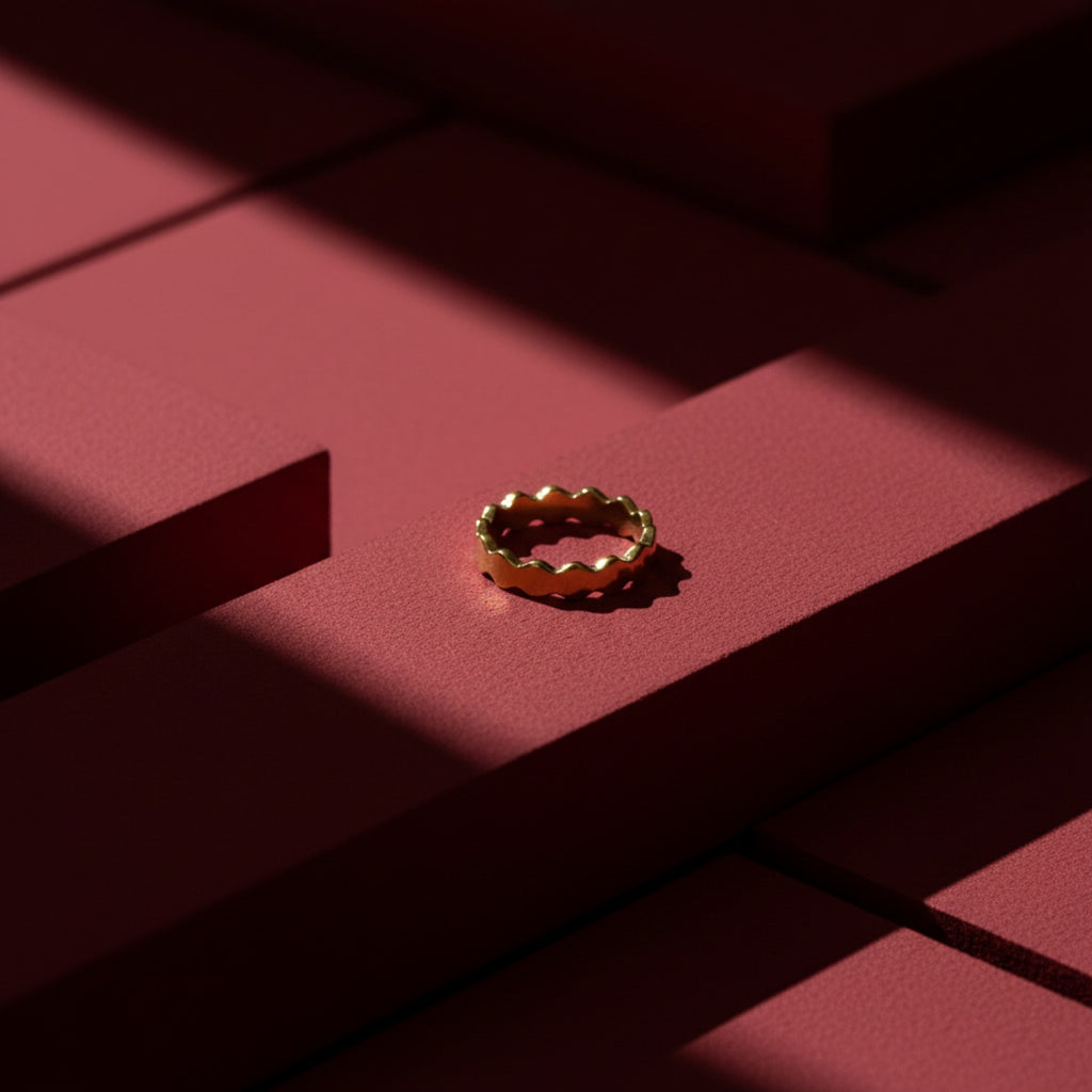 Bold Geometric Statement Ring – Modern Gold Chunky Ring for Women