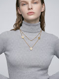Celestial Layered Coin Necklace – Elegant Gold Layered Necklace for Women