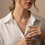 Dainty Crystal Drop Necklace – Elegant Minimal Pendant Necklace for Women