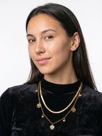 Golden Herringbone Charm Necklace – Elegant Gold Statement Necklace for Women