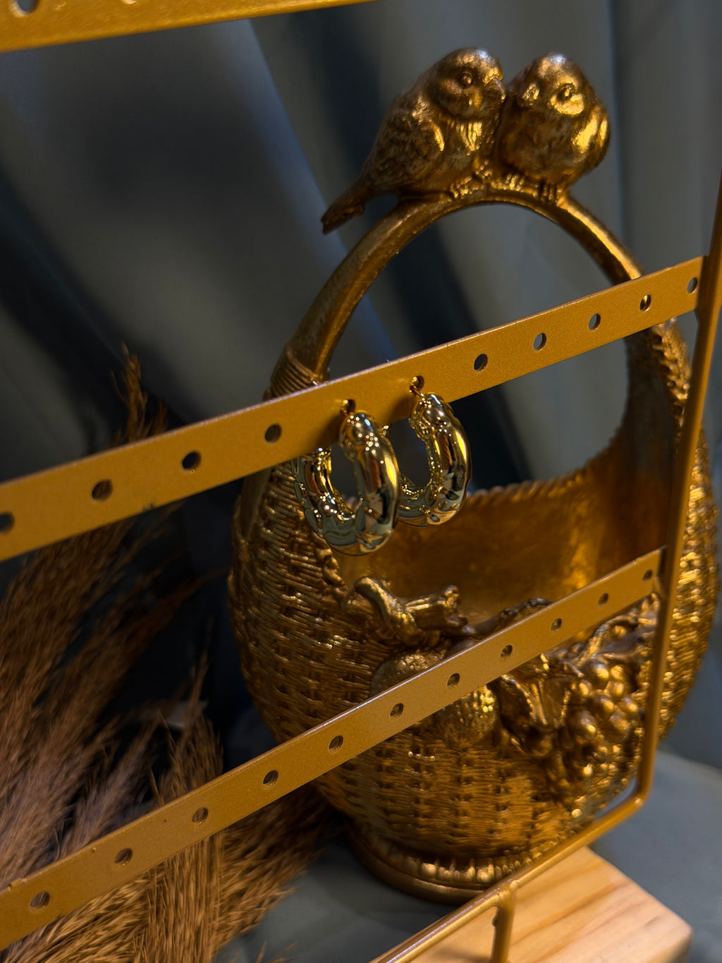 Textured C-Hoop Earrings – Elegant Gold Statement Earrings for Women