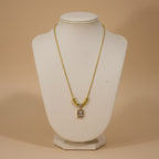 Royal Crystal Pendant Necklace – Elegant Gold Crystal Necklace for Women