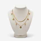 Golden Herringbone Charm Necklace – Elegant Gold Statement Necklace for Women