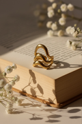 Triple Wave Bold Ring – Bold Gold Ring for Women
