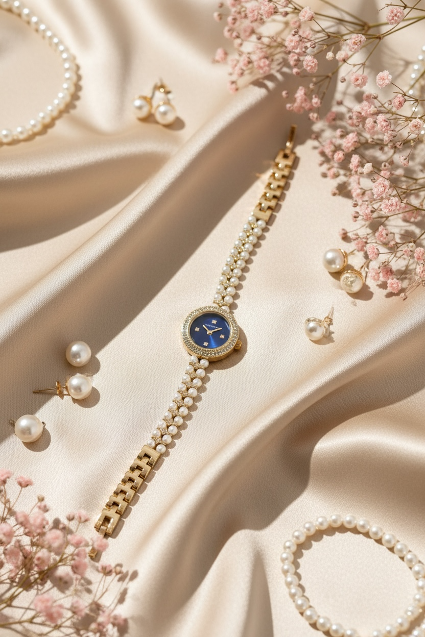 Pearl Elegance Watch – Elegant Gold Luxury Watch for Women