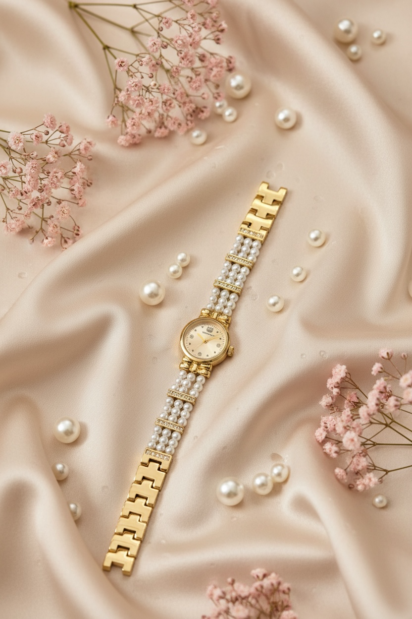 Imperial Pearl Watch – Elegant Gold Luxury Watch for Women