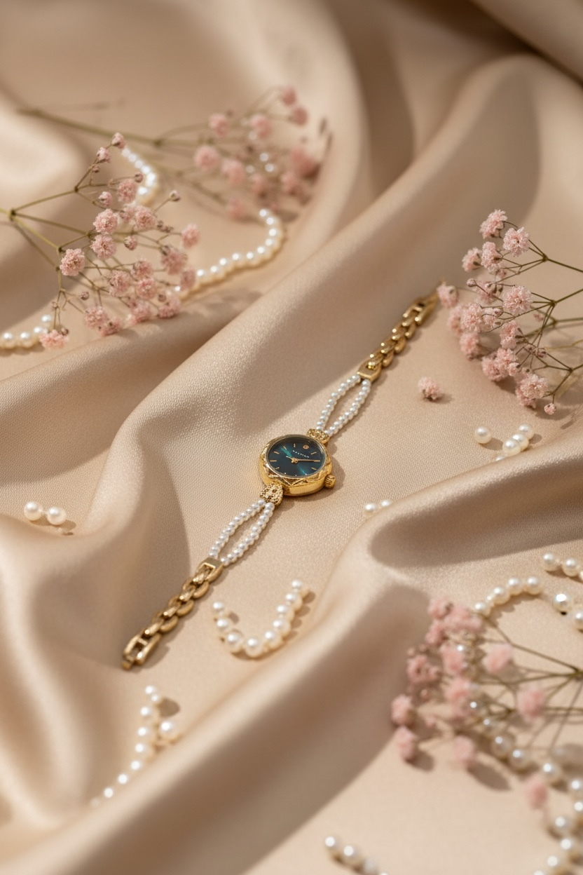 Velvet Noir Watch – Elegant Black & Gold Luxury Watch for Women