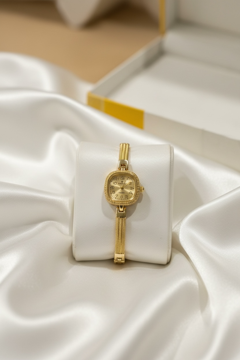 Champagne Glow Watch – Elegant Gold Watch for Women