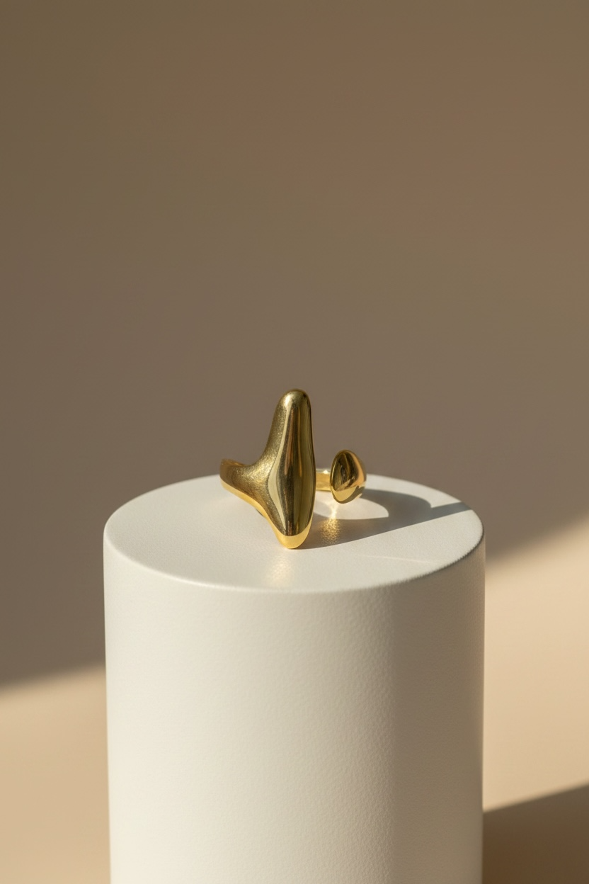 Dual Shape Modern Ring – Elegant Gold Ring for Women