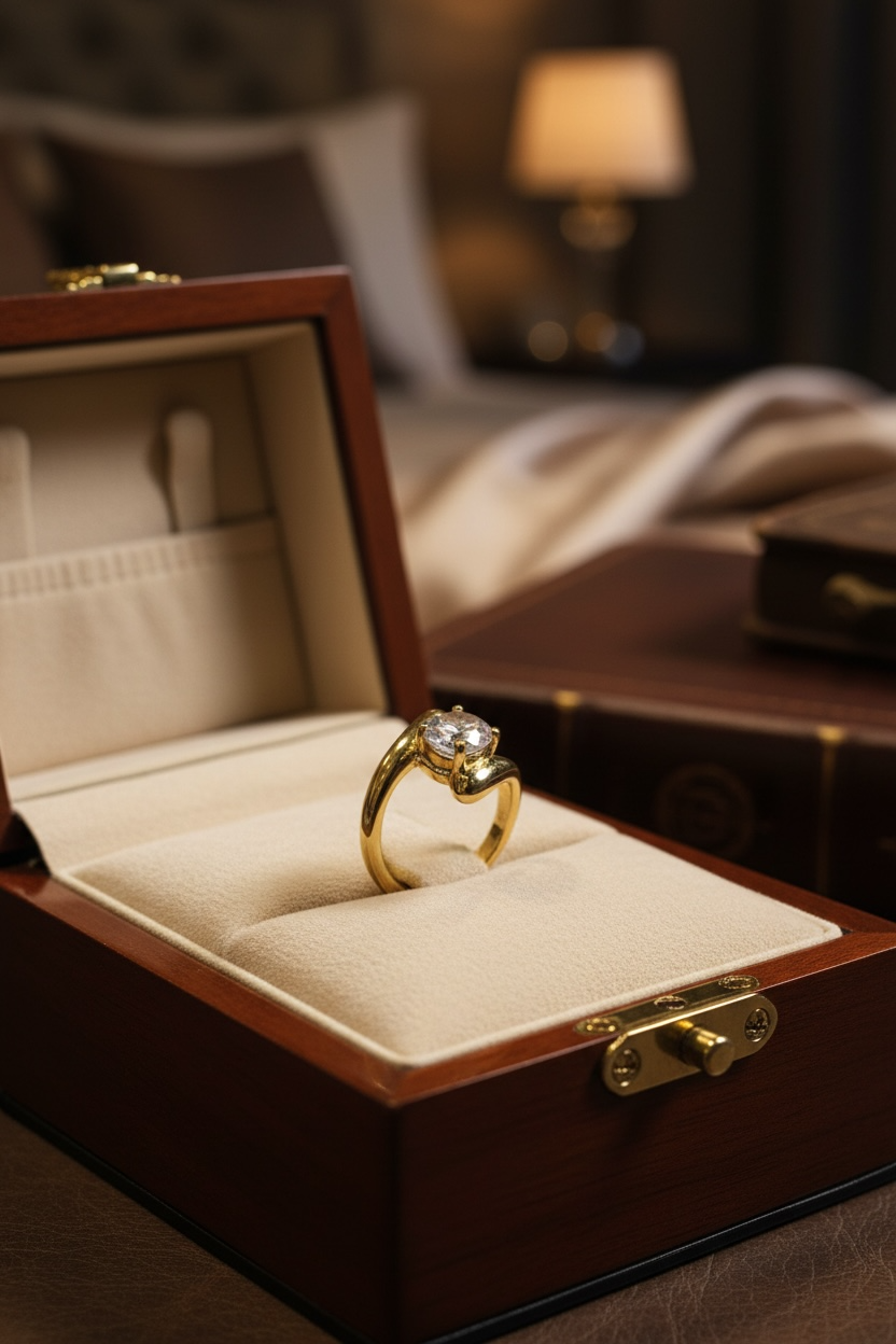 Luna Solitaire Ring – Elegant Gold Ring for Women