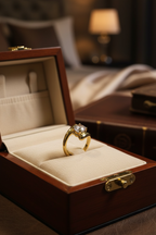Luna Solitaire Ring – Elegant Gold Ring for Women