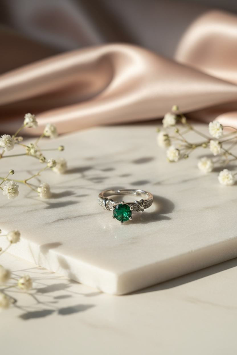 Queen’s Emerald Ring – Elegant Gold Ring for Women
