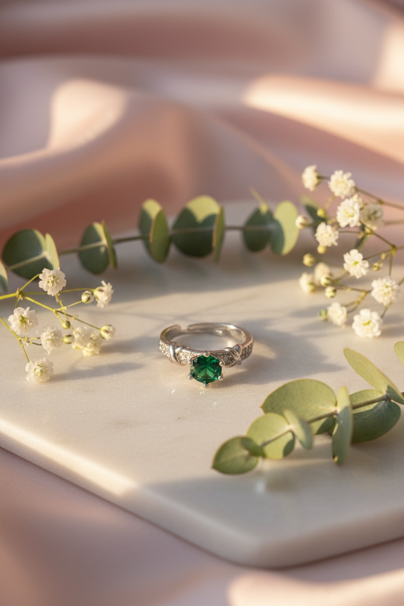 Queen’s Emerald Ring – Elegant Gold Ring for Women