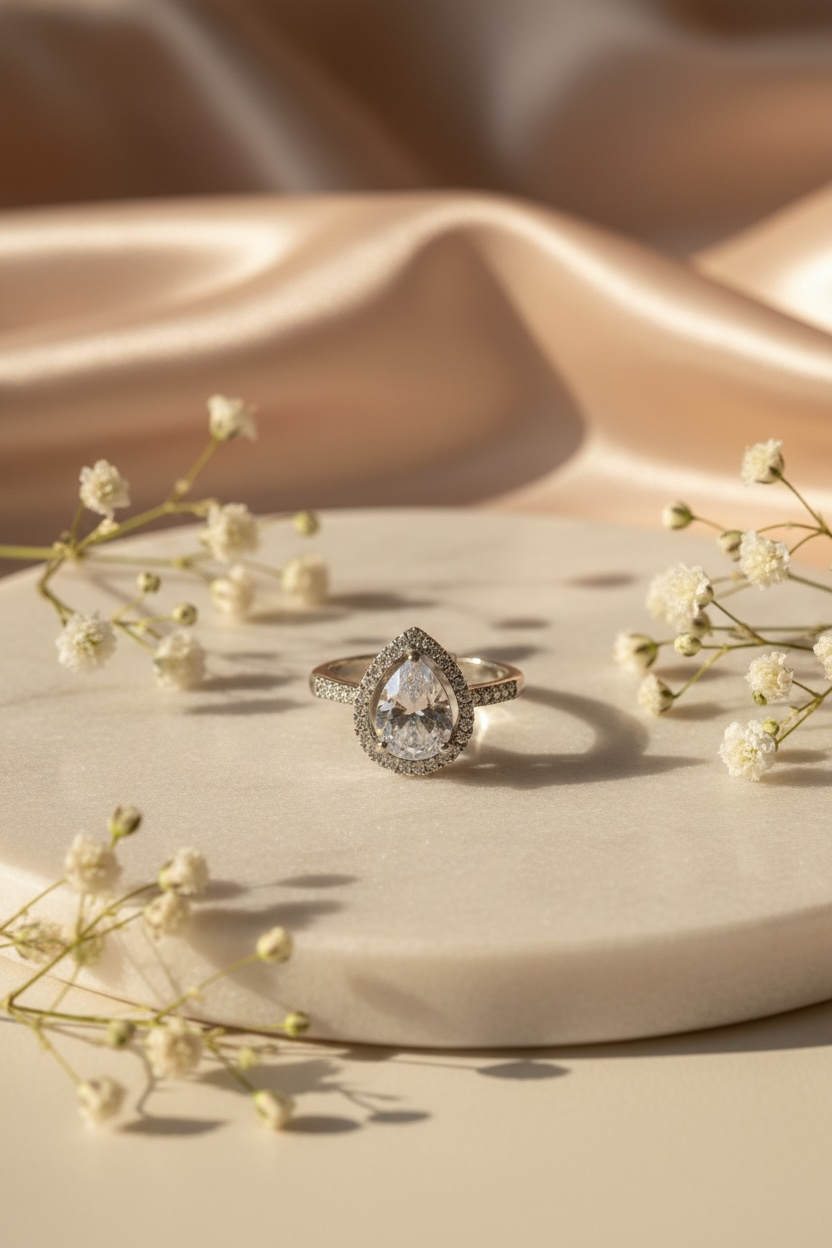 Starlight Crystal Ring – Elegant Gold Ring for Women