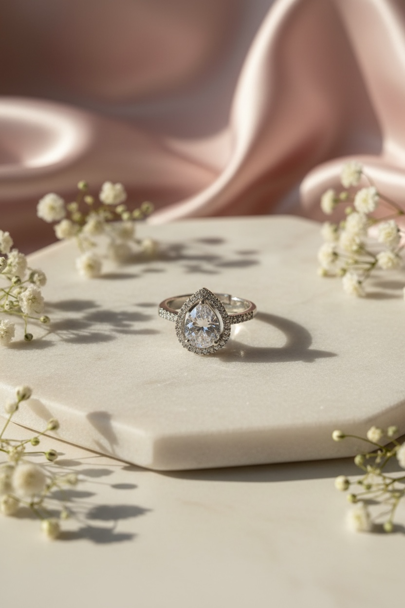 Starlight Crystal Ring – Elegant Gold Ring for Women