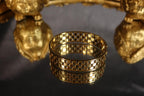 Honeycomb Luxe Handcuff – Elegant Gold Geometric Handcuff for Women