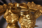 Golden Tile Chain Handcuff – Elegant Gold Statement Handcuff for Women