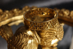 Honeycomb Luxe Handcuff – Elegant Gold Geometric Handcuff for Women