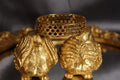 Honeycomb Luxe Handcuff – Elegant Gold Geometric Handcuff for Women