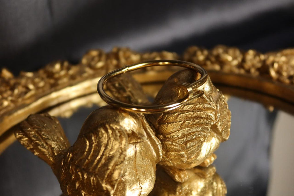 Nail Lock Handcuff – Elegant Gold Statement Handcuff for Women