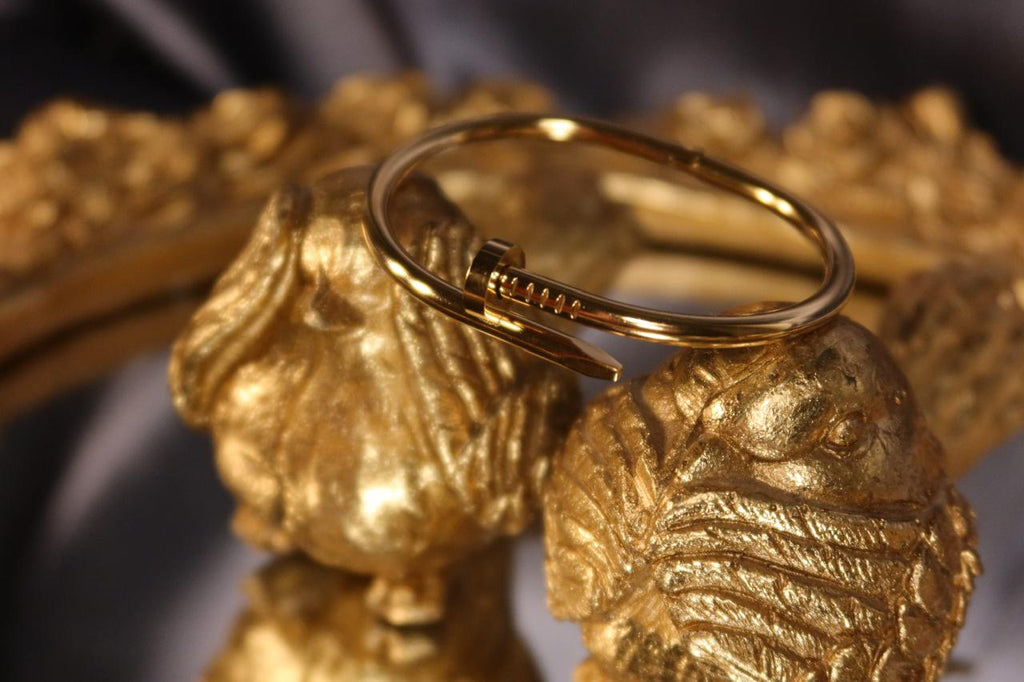 Nail Lock Handcuff – Elegant Gold Statement Handcuff for Women