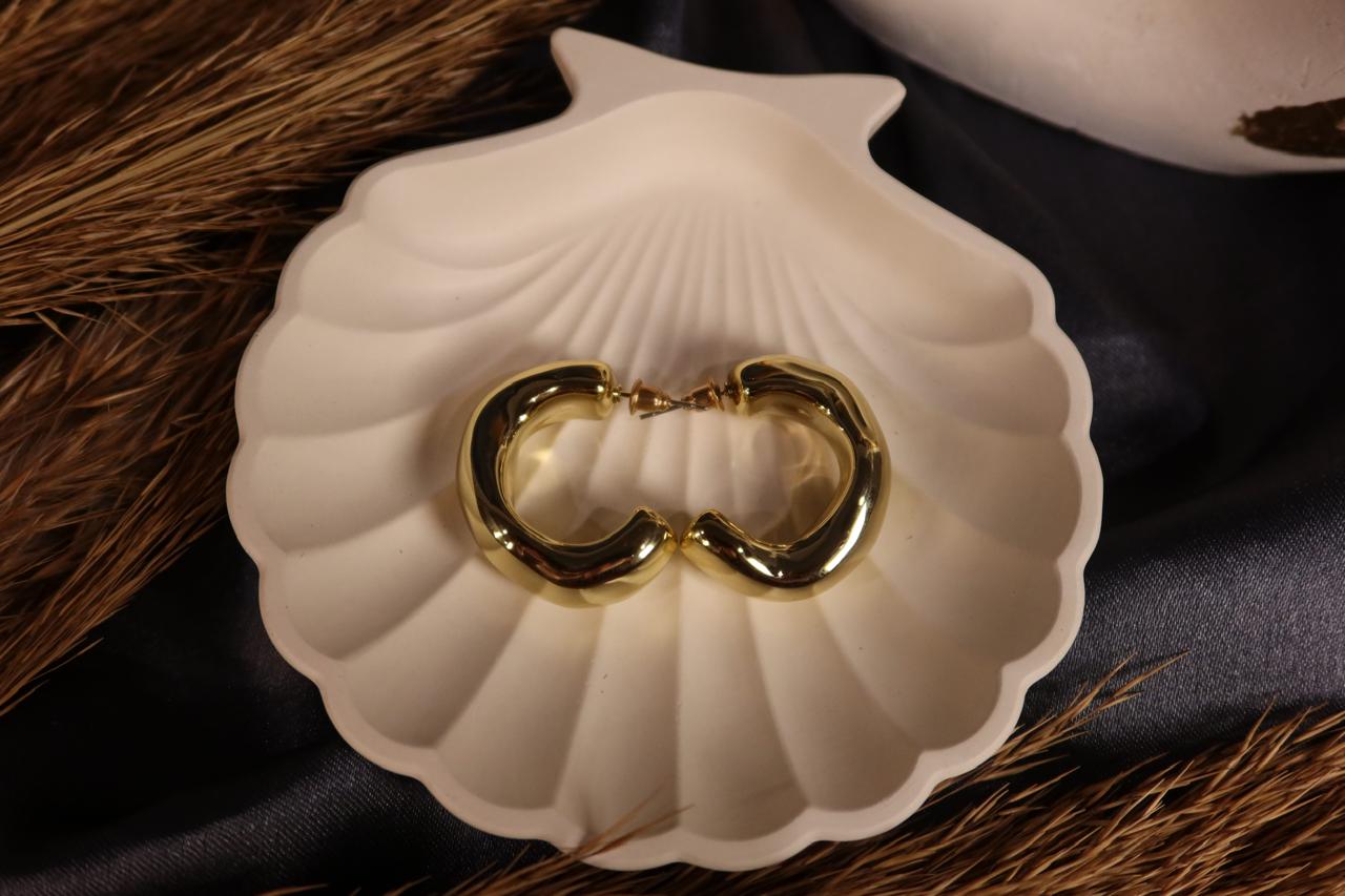 Chunky C-Hoop Earrings – Bold Gold Statement Earrings for Women