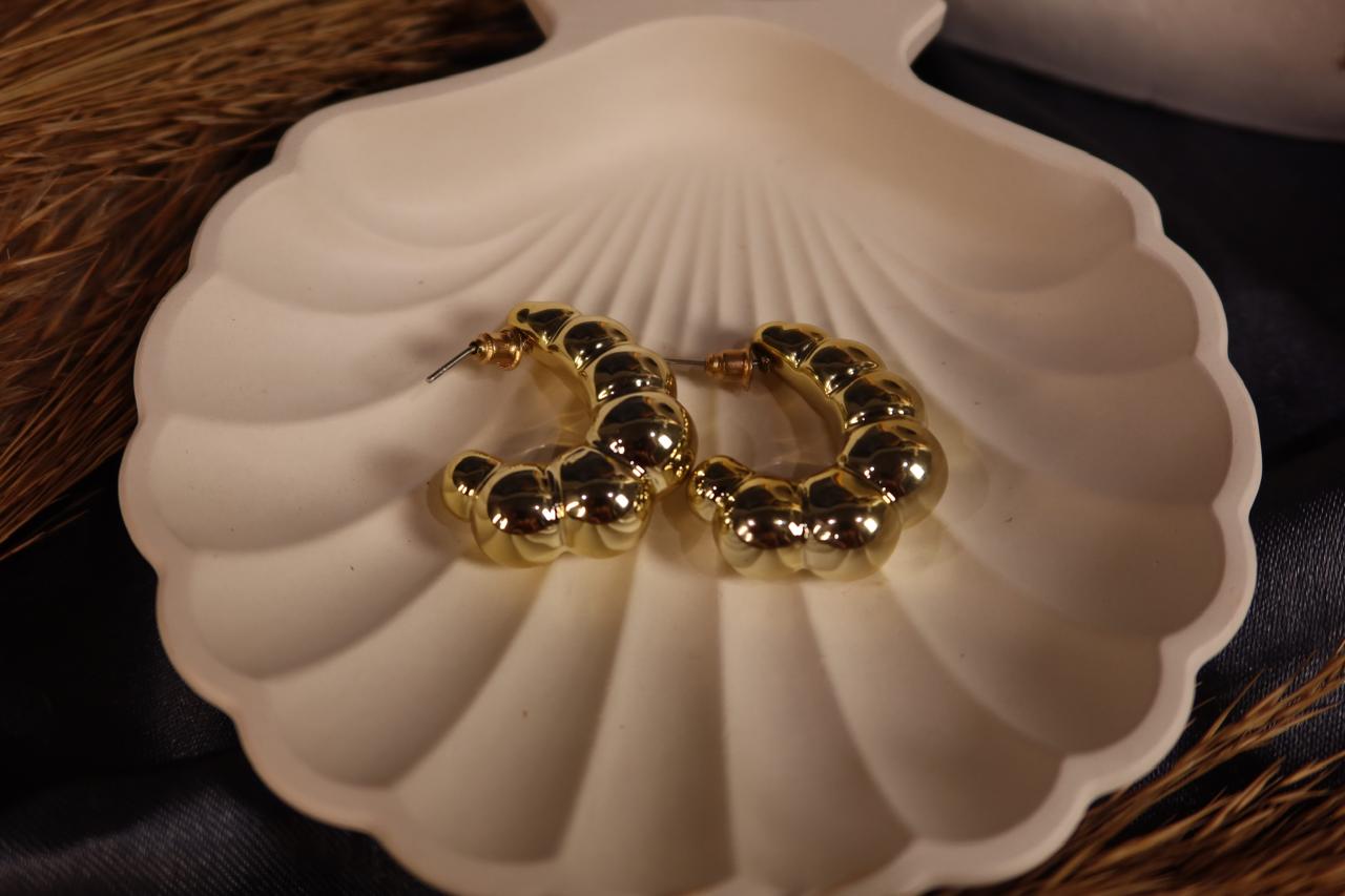 Bubble Hoop Earrings – Elegant Gold Statement Earrings for Women