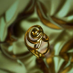 Modern Spiral Luxe Ring – Elegant Gold Minimal Ring for Women