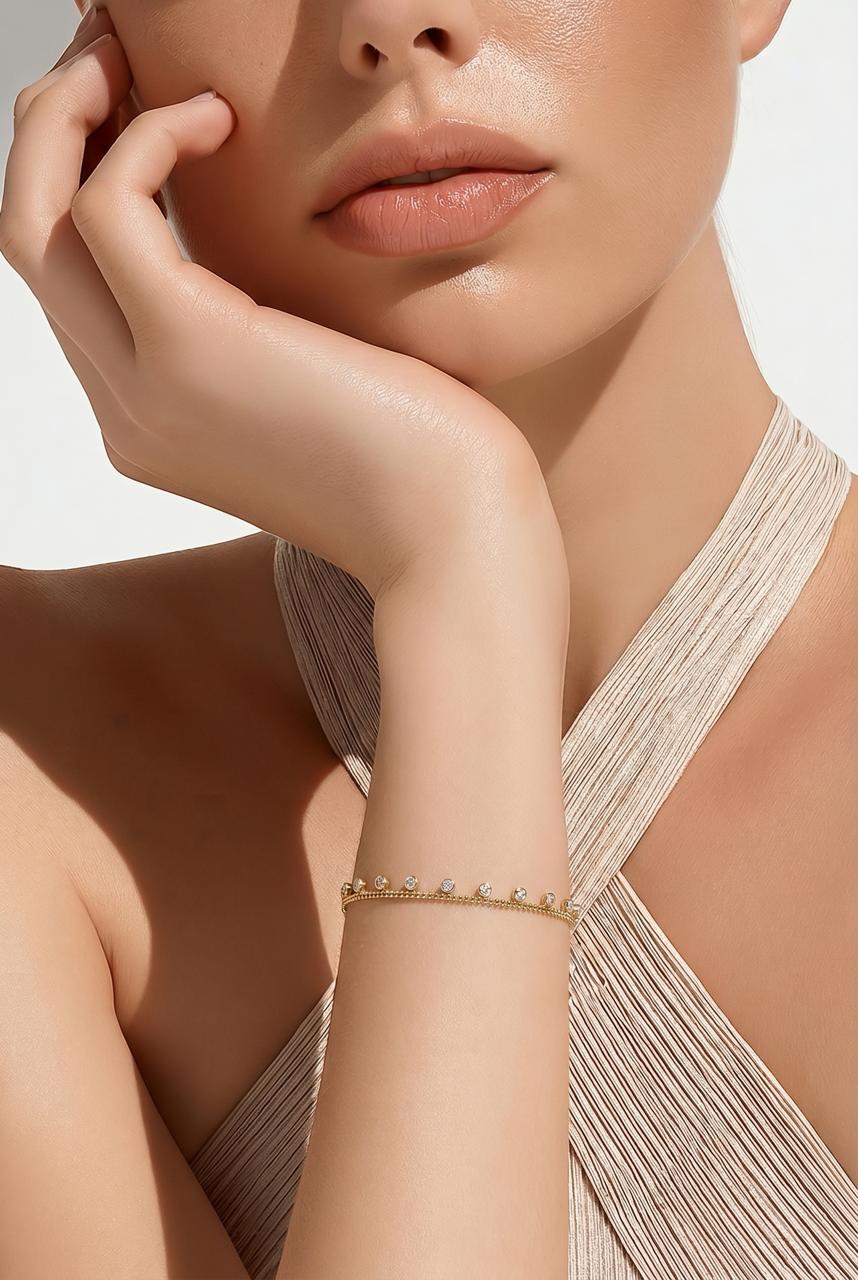 Crystal Drop Bracelet – Elegant Gold Crystal Bracelet for Women