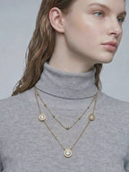 Celestial Layered Coin Necklace – Elegant Gold Layered Necklace for Women