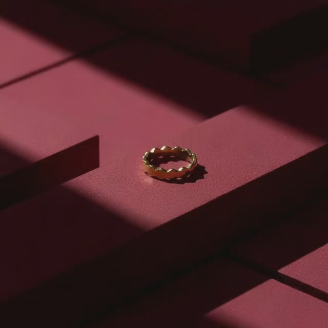 Bold Geometric Statement Ring – Modern Gold Chunky Ring for Women