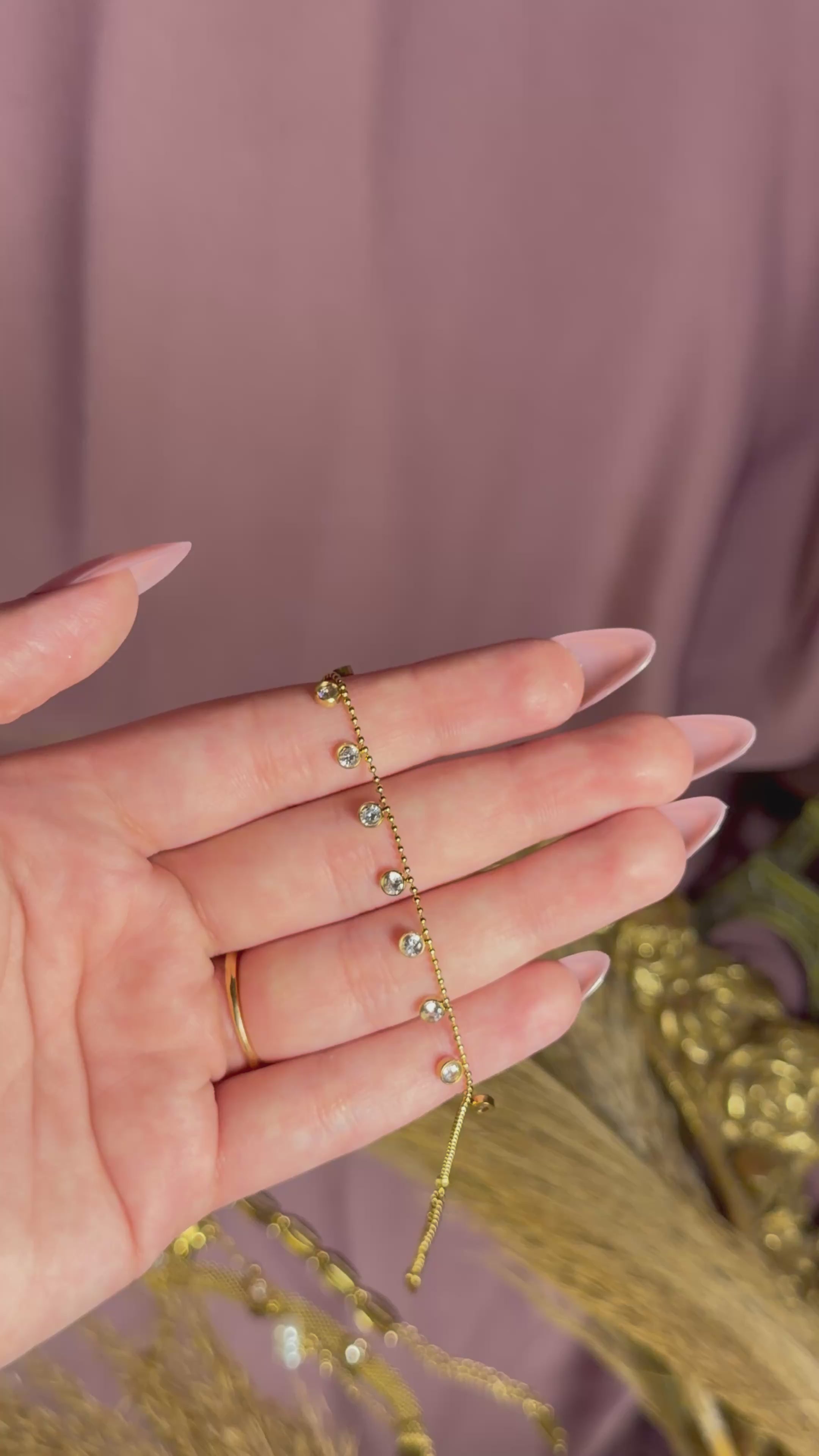 Crystal Drop Bracelet – Elegant Gold Crystal Bracelet for Women