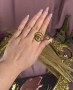 Modern Spiral Luxe Ring – Elegant Gold Minimal Ring for Women