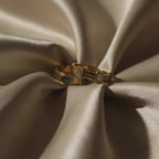 Geometric Crystal Ring – Elegant Gold Minimal Statement Ring for Women
