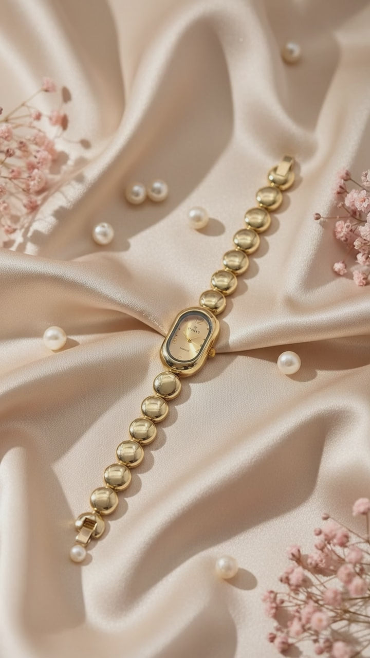 Golden Orb Watch – Elegant Gold Luxury Watch for Women