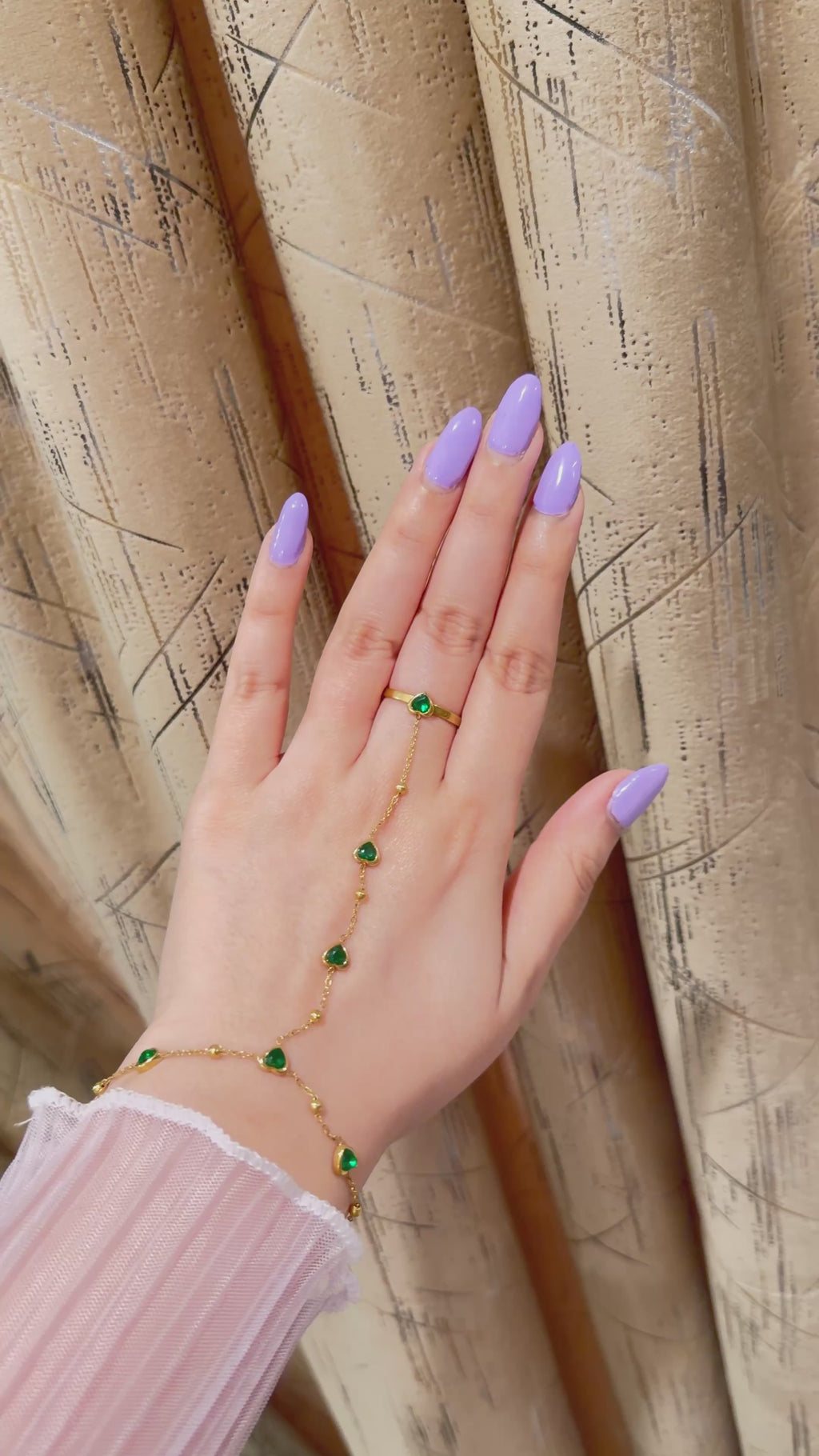 Emerald Heart Hand Chain