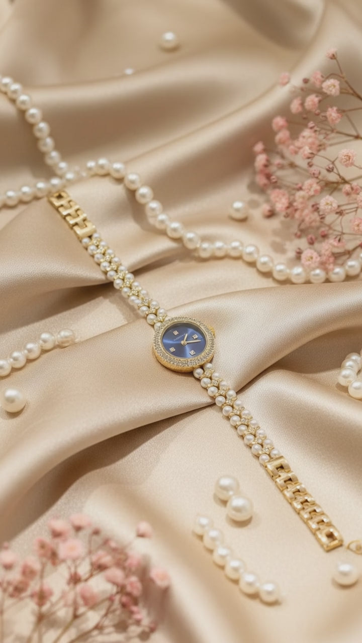 Pearl Elegance Watch – Elegant Gold Luxury Watch for Women