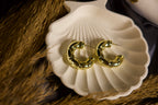 Textured C-Hoop Earrings – Elegant Gold Statement Earrings for Women