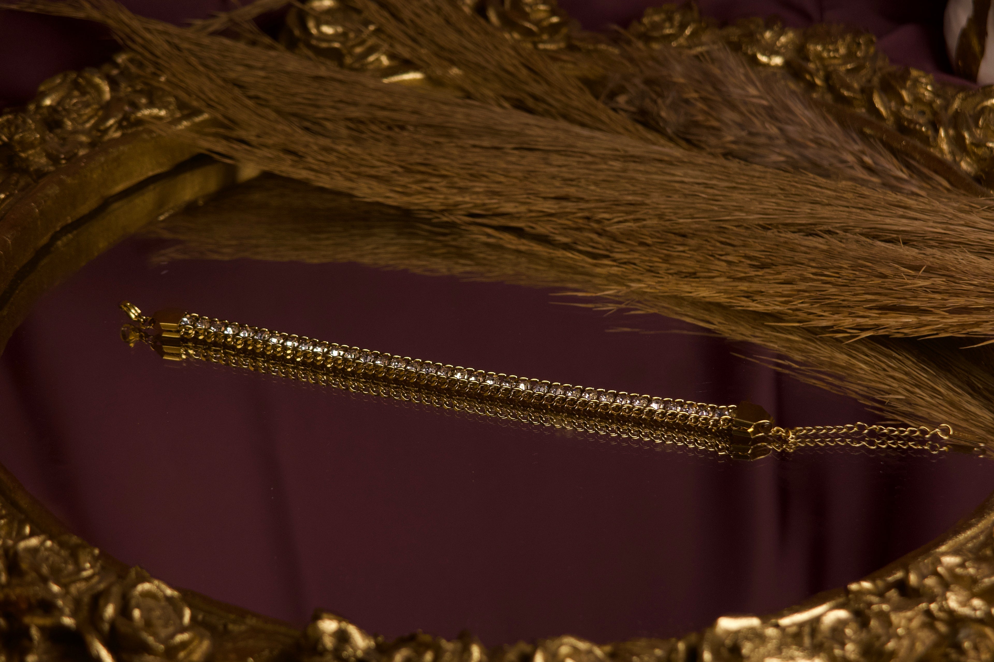 Luxury Tennis Bracelet – Elegant Gold Crystal Bracelet for Women