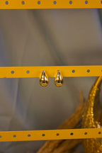 Minimal Teardrop Stud Hoops – Elegant Gold Earrings for Women